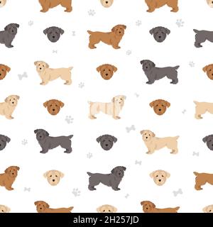 Motif de terrier Glen of Imaal sans coutures.Différentes poses, ensemble de couleurs de pelage.Illustration vectorielle Illustration de Vecteur