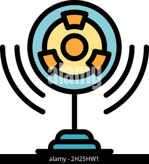 Icône de signal atomique.Contour du vecteur de signal atomique couleur de l'icône isolé à plat Illustration de Vecteur