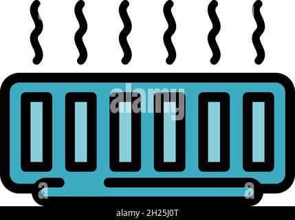 Icône du chauffage de la salle.Contour de l'élément chauffant de la salle, icône de couleur unie isolée Illustration de Vecteur