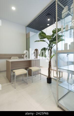 Magnifique intérieur de nouveau salon, spa, salon de beauté ou clinique dermatologique Banque D'Images