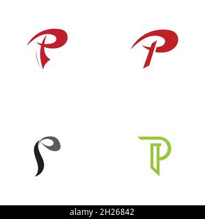 Jeu de modèles de logo Letter p motif vectoriel d'icônes Illustration de Vecteur