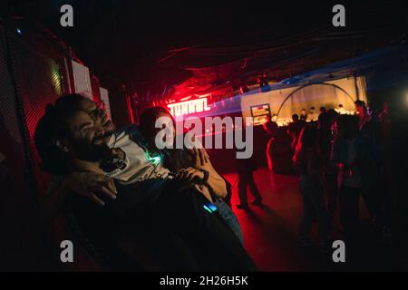 Quelques photos reflètent la vie nocturne de Damas - Syrie après la guerre 2021 Banque D'Images