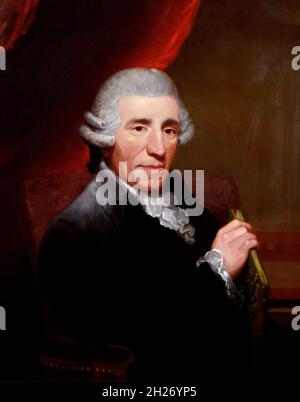 Portrait du compositeur autrichien (Franz) Joseph Haydn (1732-1809) de Thomas Hardy, huile sur toile, 1791 Banque D'Images