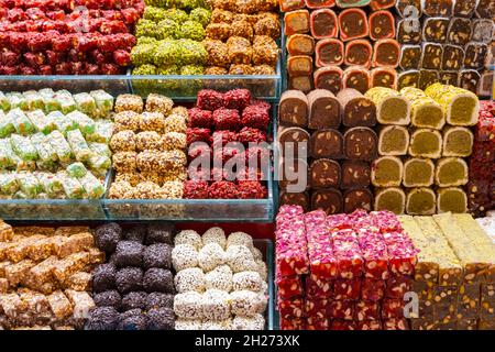 Les gourmandises traditionnelles turques du Grand Bazar.Istanbul Banque D'Images