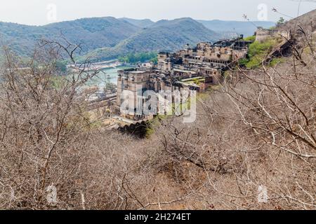 Vue sur le palais de Garh à Bundi, État du Rajasthan, Inde Banque D'Images