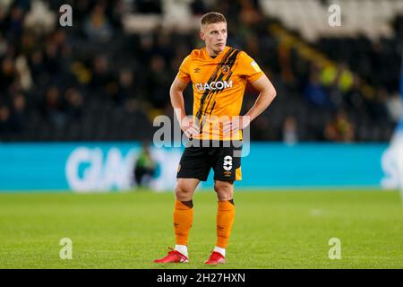 Hull, Royaume-Uni.20 octobre 2021.Greg Docherty #8 de Hull City, Hull, Royaume-Uni, le 10/20/2021.(Photo par Ben Early/News Images/Sipa USA) crédit: SIPA USA/Alay Live News Banque D'Images