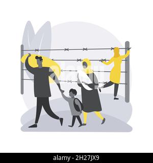 Illustration du vecteur de concept abstrait de migration de frontière. Illustration de Vecteur