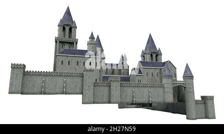 Castle Academy Fantasy Architecture, illustration 3D, rendu 3D Banque D'Images