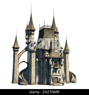 Castle Academy Fantasy Architecture, illustration 3D, rendu 3D Banque D'Images