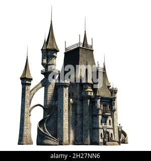 Castle Academy Fantasy Architecture, illustration 3D, rendu 3D Banque D'Images