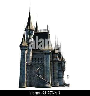 Castle Academy Fantasy Architecture, illustration 3D, rendu 3D Banque D'Images