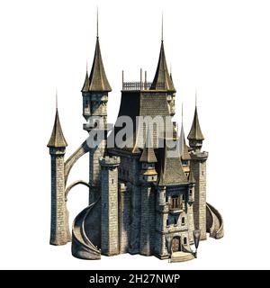 Castle Academy Fantasy Architecture, illustration 3D, rendu 3D Banque D'Images