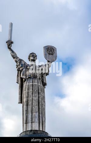 Défense du Monument de la mère patrie (Rodina Mat) à Kiev, Ukraine, Europe Banque D'Images