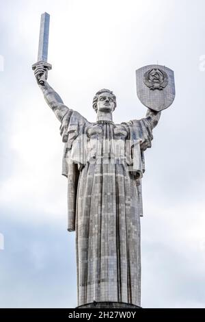 Défense du Monument de la mère patrie (Rodina Mat) à Kiev, Ukraine, Europe Banque D'Images