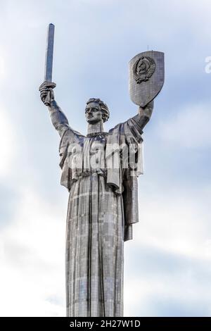 Défense du Monument de la mère patrie (Rodina Mat) à Kiev, Ukraine, Europe Banque D'Images