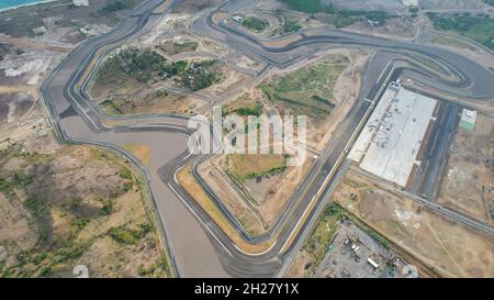 Par défaut vue aérienne du circuit de la mandalika.Le circuit international de mandalika en Indonésie.Lombok, Indonésie, octobre 21 2021 Banque D'Images