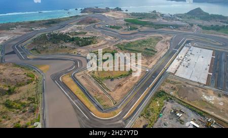 Vue aérienne du circuit de la mandalika.Le circuit international de mandalika en Indonésie.Lombok (Indonésie), le 21 octobre 2021 Banque D'Images
