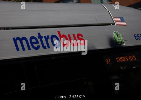 Washington, États-Unis.20 octobre 2021.Une vue détaillée d'un Metrobus WMATA, à Washington, DC, le mercredi 20 octobre,2021, au milieu de la pandémie du coronavirus.(Graeme Sloan/Sipa USA) Credit: SIPA USA/Alay Live News Banque D'Images