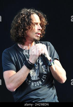 Chris Cornell vit au Download Festival, Castle Donington, Royaume-Uni, 2009. Banque D'Images