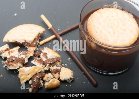 Délicieux dessert mousse au chocolat Banque D'Images