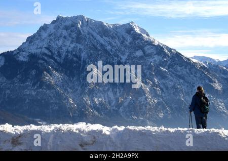 Traunstein und Traunsee im Winter, Österreich, Europa - Traunstein et Traunsee en hiver, Autriche, Europe Banque D'Images