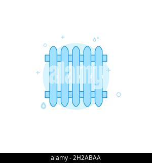 Icône de vecteur de radiateur de batterie de chauffage.Illustration du plan de tuyauterie.Style de ligne pleine.Conception monochrome bleue.Contour modifiable.Régler l'épaisseur de ligne. Illustration de Vecteur