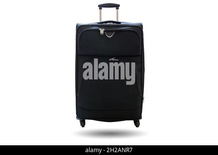 Valise noire isolé sur fond blanc. Banque D'Images