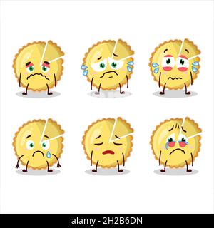 Personnage de dessin animé citron avec une triste expression.Illustration vectorielle Illustration de Vecteur