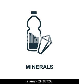 Icône minéraux.Affiche monochrome de la collection Diet.Illustration de l'icône Creative Minerals pour la conception Web, les infographies et bien plus encore Illustration de Vecteur