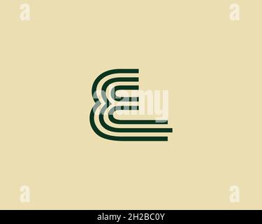 Lettre E créative lignes graphiques alphabet icône/logo Illustration de Vecteur