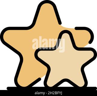 Icône de groupe d'étoiles.Contour étoiles groupe vecteur icône couleur plat isolé Illustration de Vecteur