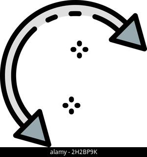 Icône de perçage de métal avec flèche.Contour flèche métal perçage vecteur icône couleur isolé plat Illustration de Vecteur