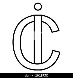 Logo signe ic ci icône signe lettres entrelacées c i Illustration de Vecteur