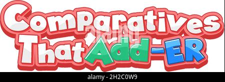 Logo avec texte de comparaison de mots qui ajoute une illustration Illustration de Vecteur