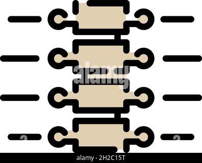 Icône de colonne vertébrale.Contour colonne vertébrale vecteur icône couleur plat isolé Illustration de Vecteur