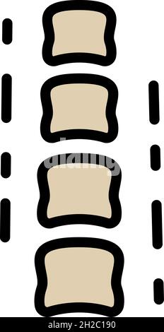 Icône de la ligne de contrôle.Contour de la ligne de dos vecteur icône couleur isolé à plat Illustration de Vecteur