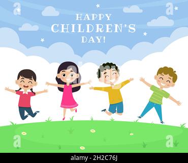 Concept d'affiche « Happy Children's Day ».Joyeux enfants Illustration de Vecteur