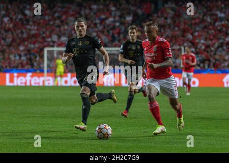 20 octobre 2021.Lisbonne, Portugal.L'avant de Benfica du Brésil Everton (7) en action pendant le match du 3e tour du Groupe E pour la Ligue des champions de l'UEFA, Benfica vs Barcelone crédit: Alexandre de Sousa/Alay Live News Banque D'Images