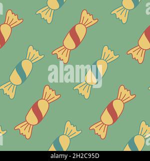 Motif sans couture, canne à sucre dans un emballage, illustration vectorielle style rétro Illustration de Vecteur