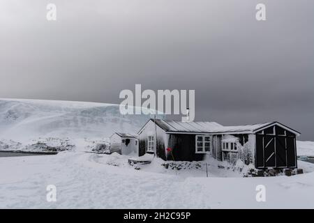 Wordie House, une hutte britannique de l'Antarctique Survey, qui était utilisée entre 1947 et 1954, est-elle maintenant maintenue par la Fiducie du patrimoine antarctique comme une muse Banque D'Images