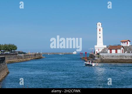 L'entrée du port commun Atlantique de Ciboure et Saint-Jean-de-Luz. Banque D'Images
