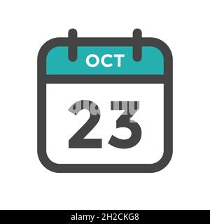 Octobre 23 jour civil ou date de calendrier pour la date limite et la date de rendez-vous Illustration de Vecteur