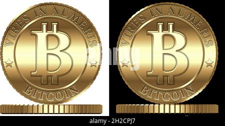 Pièce de monnaie crypto-monnaie isolée.EPS-10 séparé par des groupes et des calques pour une édition facile Illustration de Vecteur