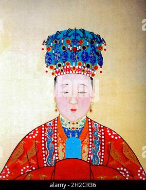 Empress Xiaoduanwen (1599-1649) const chinoise de Hong Taiji pendant la dynastie Qing de 1636 jusqu'à la mort de son mari en 1643, après quoi elle était connue sous le nom d'Empress dowager. Banque D'Images