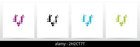 Microbiologie Amoeba Paramecium lettre logo Design V Illustration de Vecteur