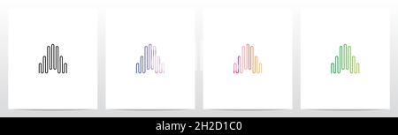 Sound Wave Lines lettre logo Design A Illustration de Vecteur