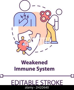 Icône de concept de système immunitaire affaibli Illustration de Vecteur