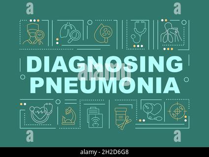 Diagnostic de pneumonie mot vert concepts bannière Illustration de Vecteur