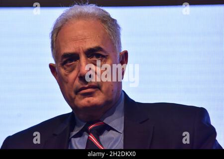 Sao Paulo, Brésil.21 octobre 2021: William Waack journaliste, participe au FORUM D'affaires DE LA LIDE, ce jeudi (21) à l'hôtel Grande Hyatt, à São Paulo.L'événement se déroule de manière hybride (en personne et en ligne), et débat sur le Brésil du futur : élections, démocratie et reprise économique.(Photo: Roberto Casimiro/Fotoarena) crédit: Foto Arena LTDA/Alay Live News Banque D'Images