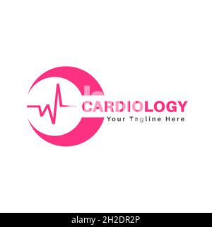 Logo et symboles de la pharmacie de cardiologie médicale. Illustration de Vecteur